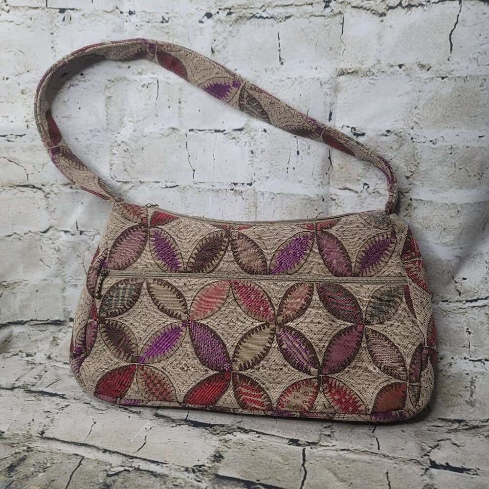 Maruca of Boulder Colorado Hand Bag Brown Tan Rust Pockets
